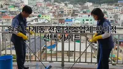 원주 단계동 전문 청소업체, 합리적 선택 가이드 🧹✨